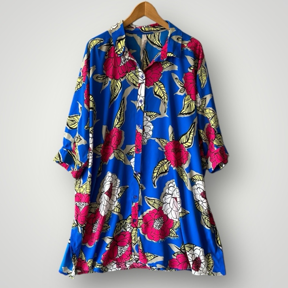 melissa mccarthy seven7 Top Blouse Shirt Size 1X Floral